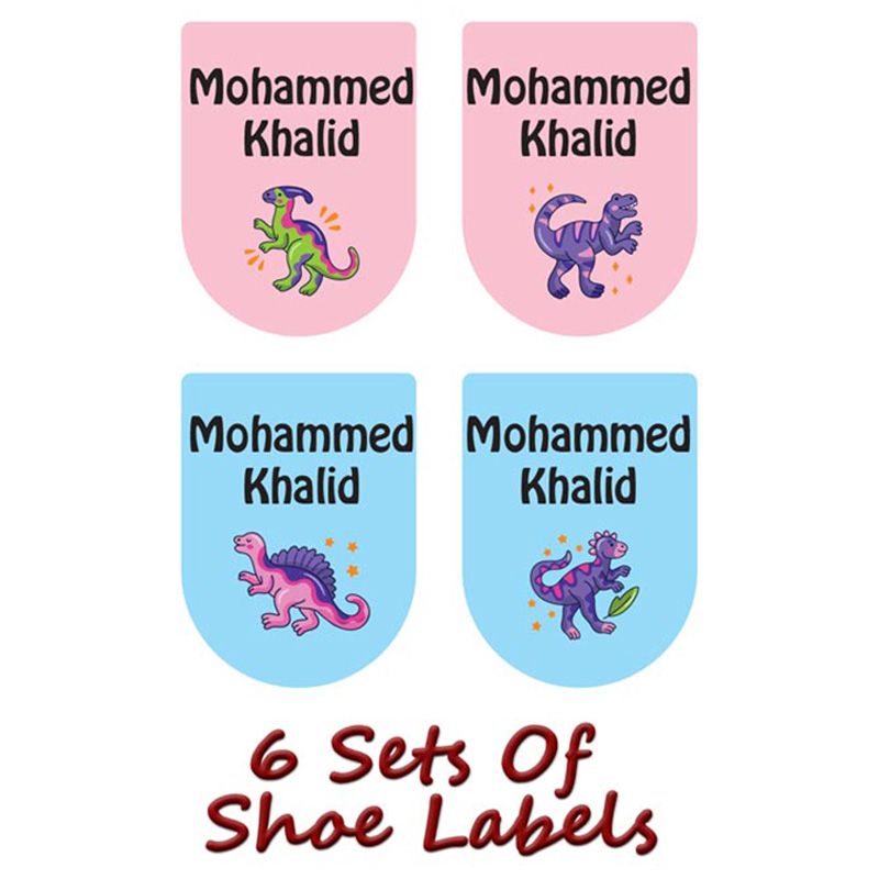 Printshop - Personalised Waterproof Labels Set - Dinosaurs 3