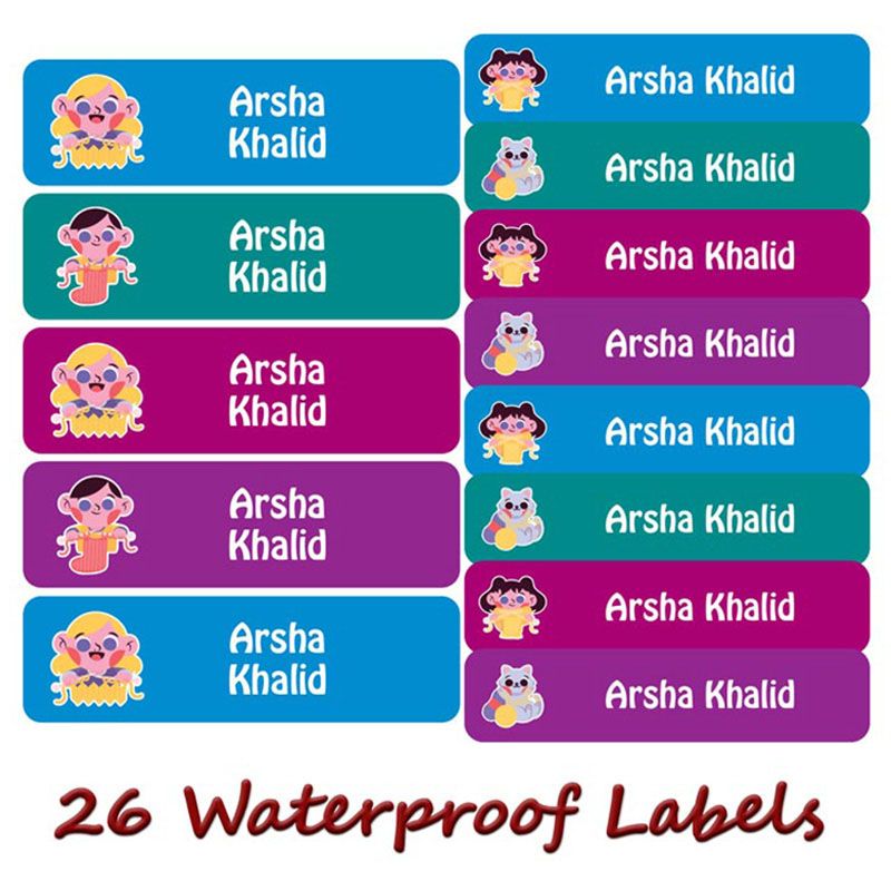 Printshop - Personalised Waterproof Labels Set - Cartoons