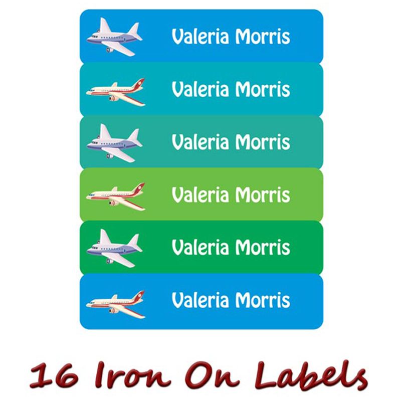 Printshop - Personalised Iron On Labels - Aeroplane - 16pcs