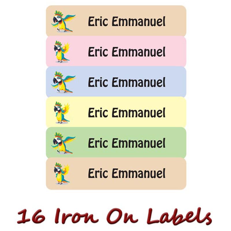 Printshop - Personalised Iron On Labels - Birds2 - 16pcs