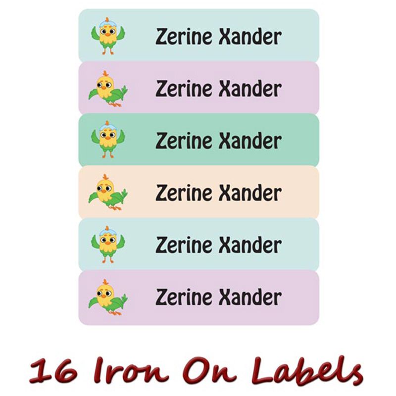 Printshop - Personalised Iron On Labels - Birds 2 - 16pcs