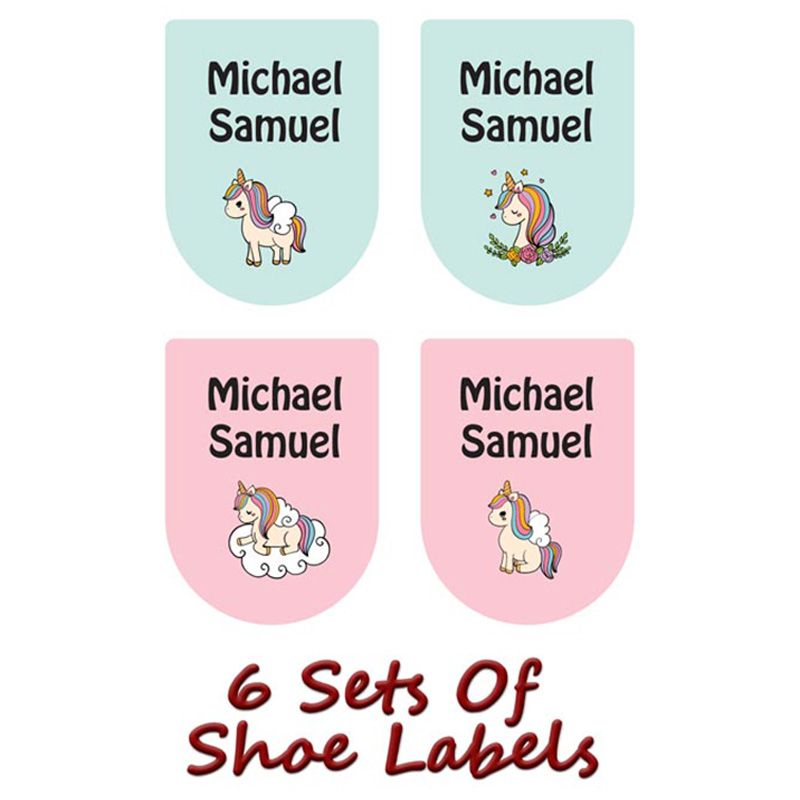 Printshop - Personalised Shoe Labels - Unicorn - 6pcs