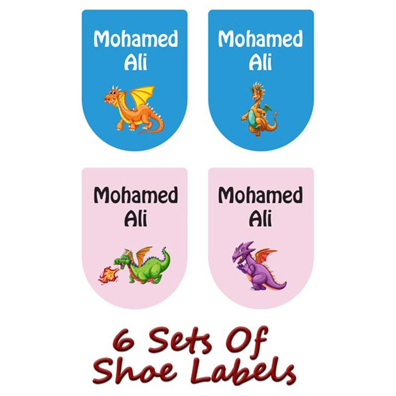 Printshop - Personalised Shoe Labels - Dinosaurs - 6pcs