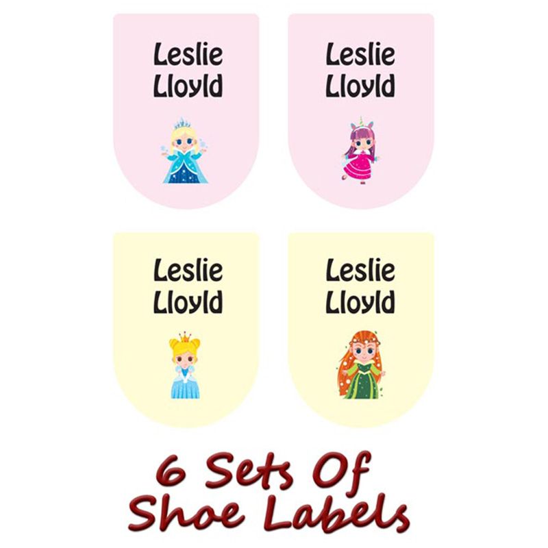 Printshop - Personalised Shoe Labels - Princess 2 - 6pcs