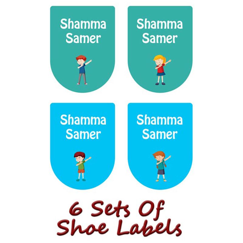 Printshop - Personalised Shoe Labels - Boy 3 - 6pcs