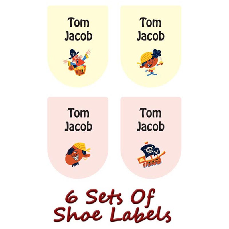 Printshop - Personalised Shoe Labels - Pirates - 6pcs