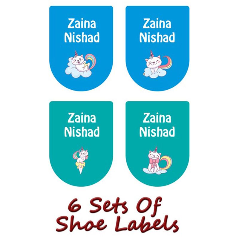 Printshop - Personalised Shoe Labels - Cat - 6pcs