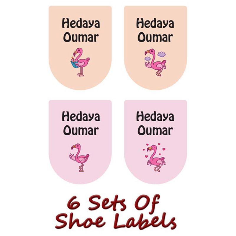 Printshop - Personalised Shoe Labels - Flamingo - 6pcs