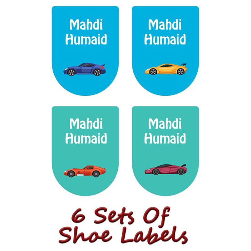 Printshop - Personalised Shoe Labels - Sports Cars - 6pcs