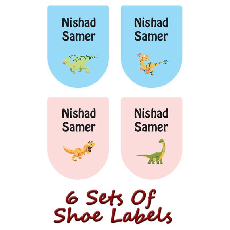 Printshop - Personalised Shoe Labels - Dinosaurs 2 - 6pcs