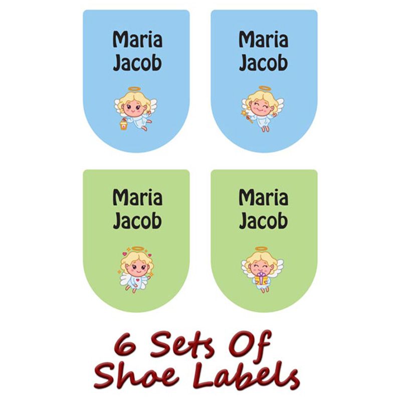 Printshop - Personalised Shoe Labels - Angel - 6pcs