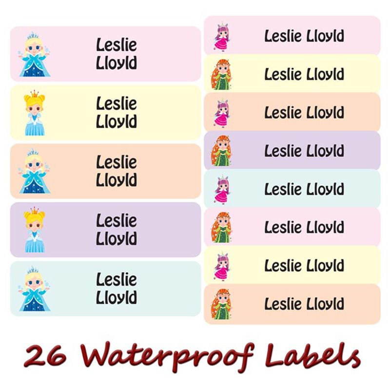 Printshop - Personalised Waterproof Labels - Princess 2 - 26pcs