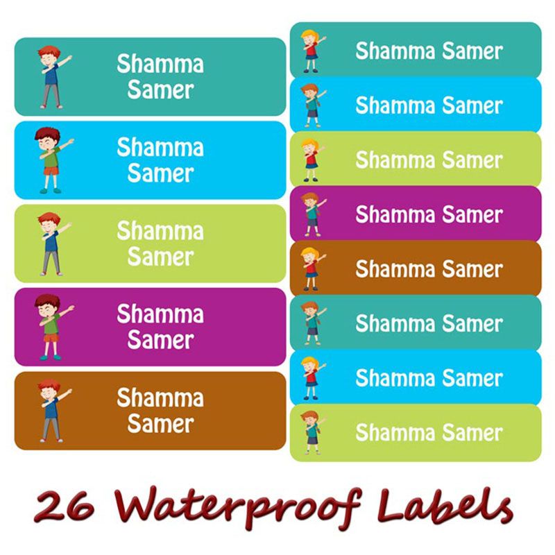 Printshop - Personalised Waterproof Labels - Boy 3 - 26pcs