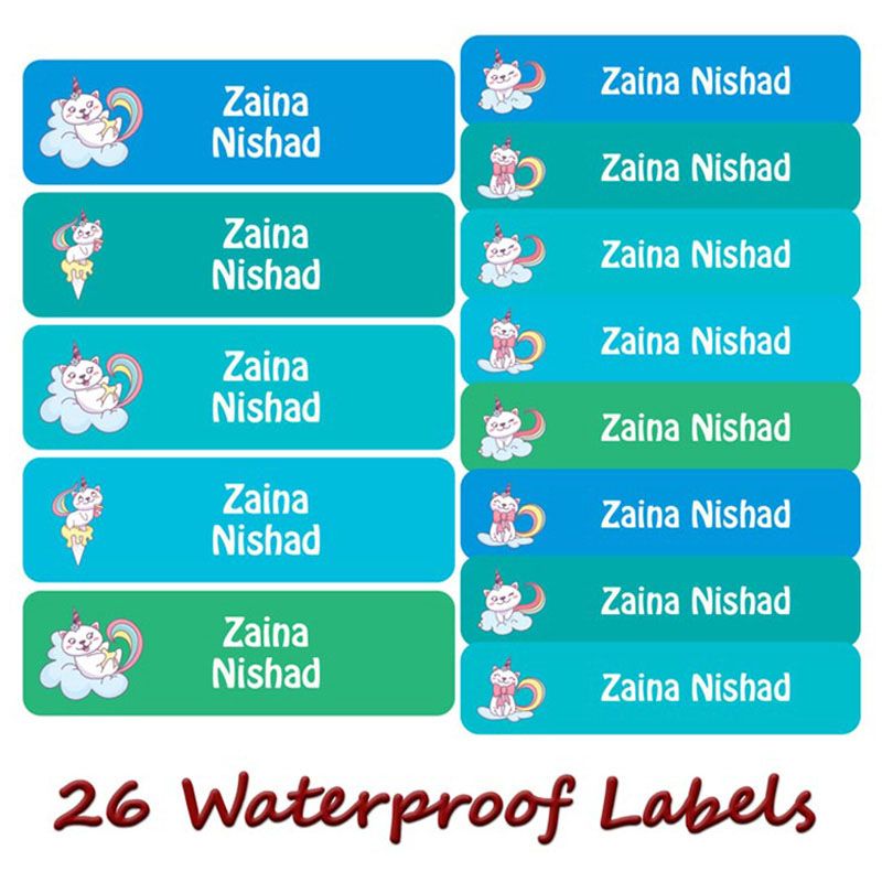 Printshop - Personalised Waterproof Labels - Cat - 26pcs