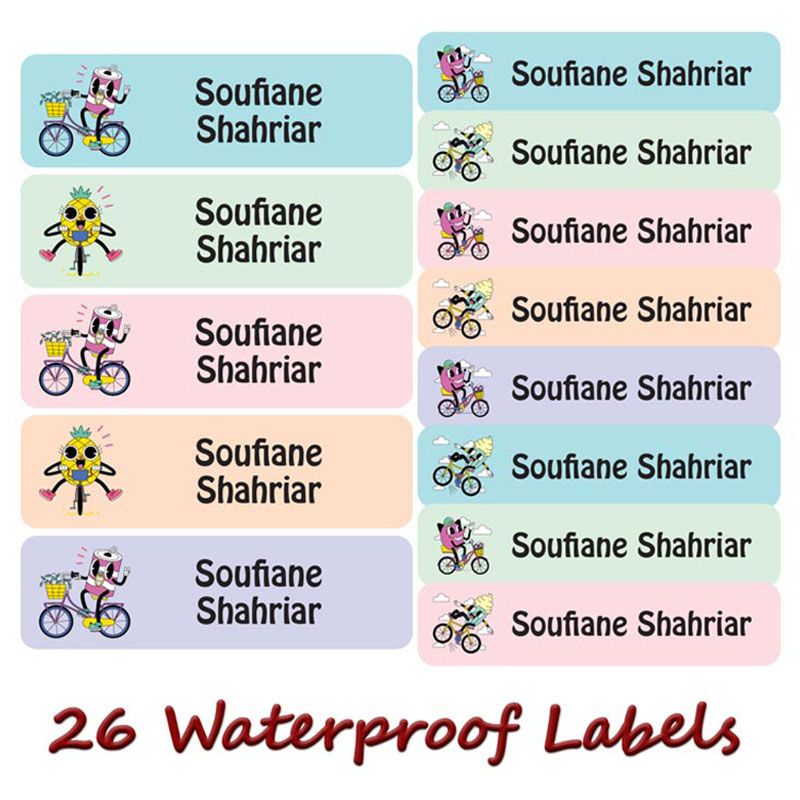 Printshop - Personalised Waterproof Labels - Bicycle - 26pcs