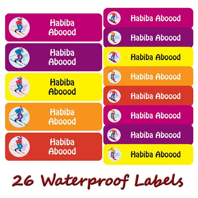 Printshop - Personalised Waterproof Labels - Skating - 26pcs