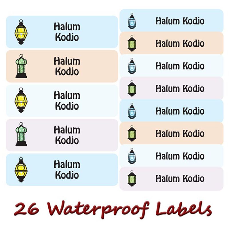 Printshop - Personalised Waterproof Labels - Lamp - 26pcs