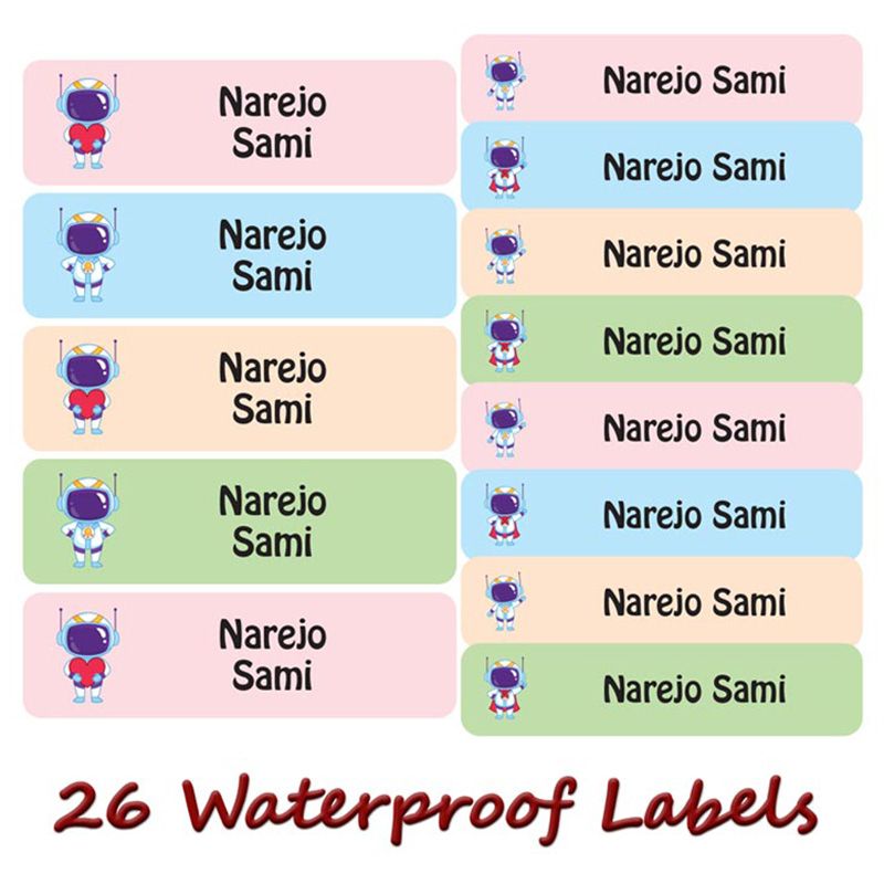 Printshop - Personalised Waterproof Labels - Astronaut - 26pcs