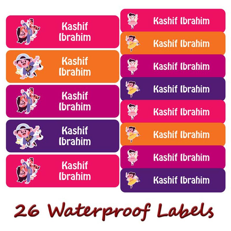 Printshop - Personalised Waterproof Labels - Dancing - 26pcs