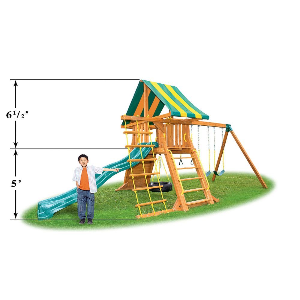 Eastern Jungle Gym - Supremescape Swing Set With Slide & Tent