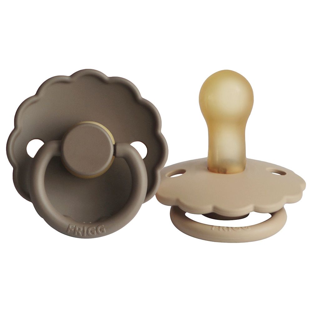 FRIGG - Daisy Latex Pacifier 6-18M 2-Pack S2 - Peach Bronze/Graphite