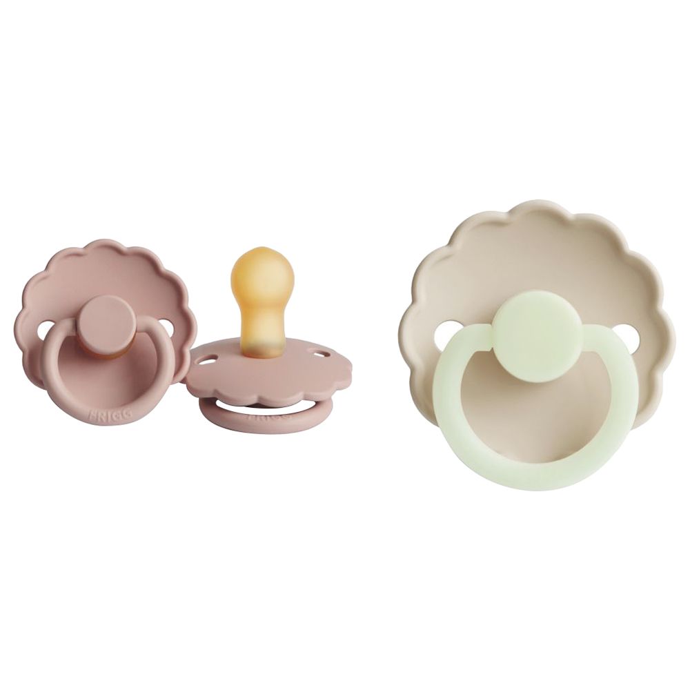 FRIGG - Daisy Latex  Pacifier 6-18M 2-Pack S2 - Cream Night/Blush