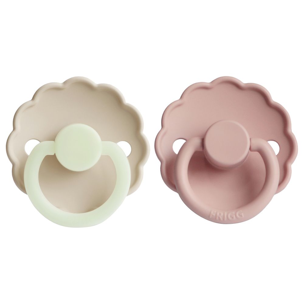 FRIGG - Daisy Silicone Pacifier 0-6M 2-Pack S1 - Cream Night/Blush