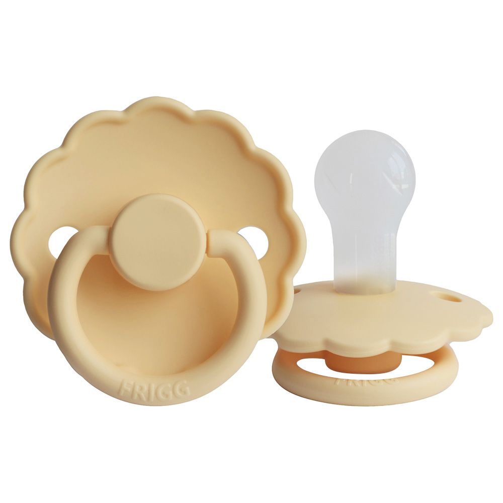 Frigg - S1 Daisy Silicone Pacifier - 0-6 Months - Pale Daffodil