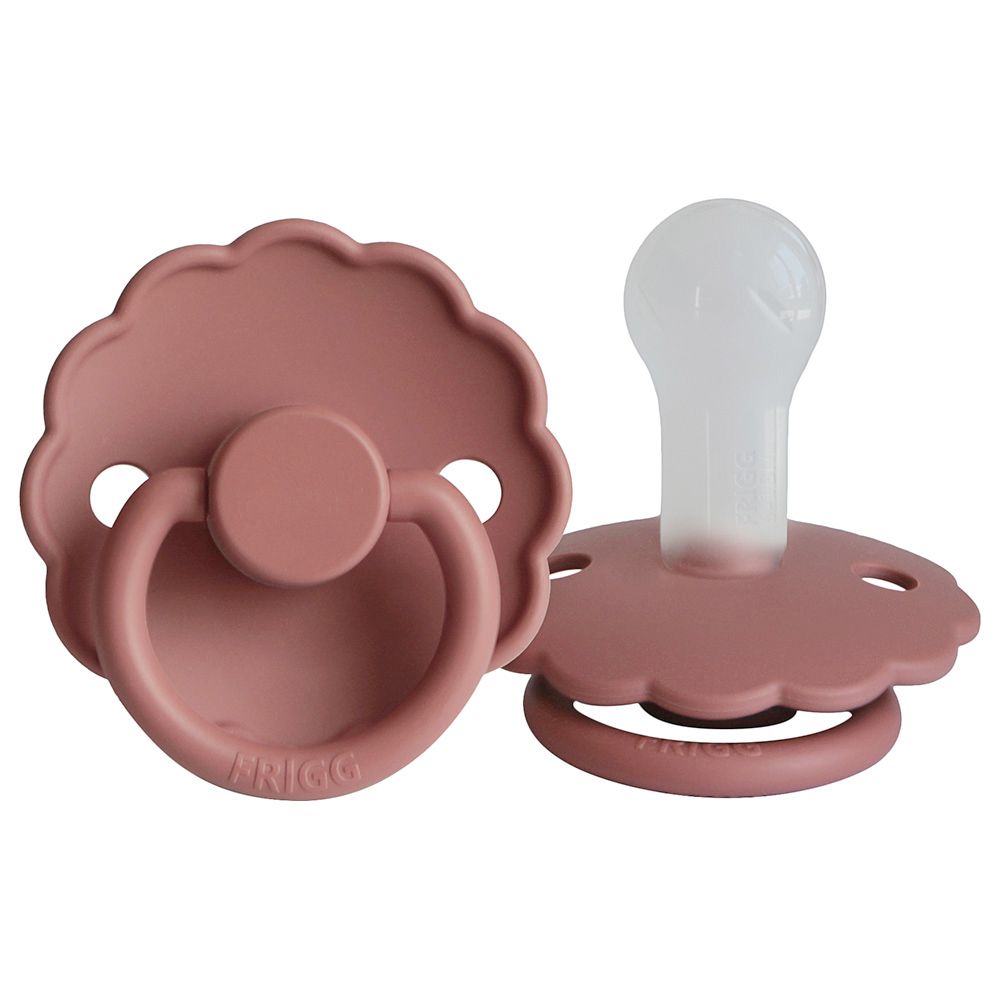 Frigg - S2 Daisy Silicone Pacifier - 6-18 Months - Powder Blush