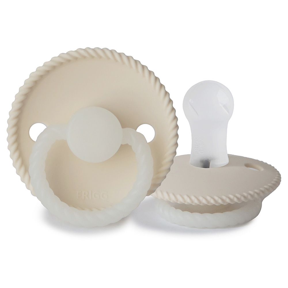 Frigg - Rope Silicone Pacifier 0-6M S1 - Cream Night