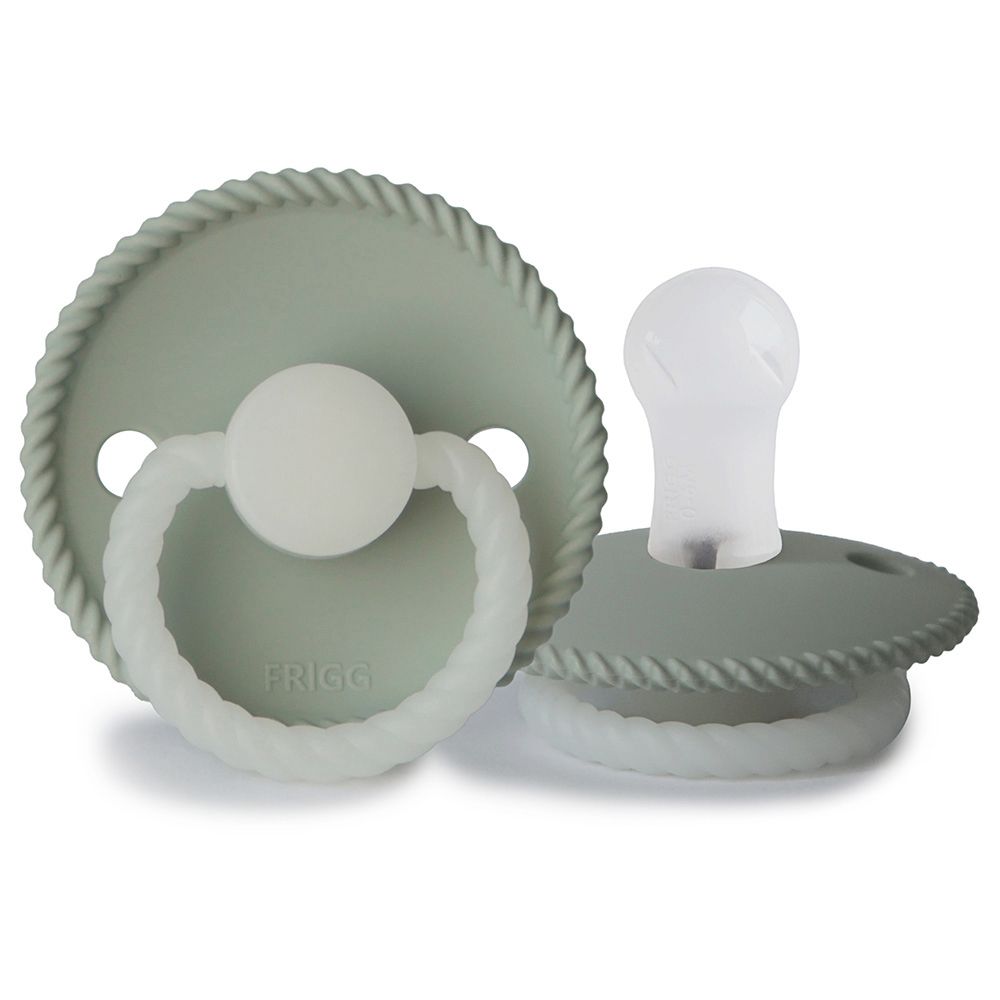 Frigg - Rope Silicone Pacifier 0-6M S1 - Sage Night