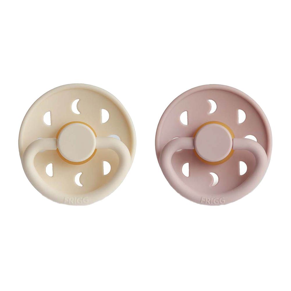 Frigg - Moon Phase Latex Pacifier 0-6M 2-Pack S1 - Blush/Cream