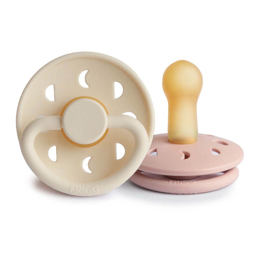 Frigg - Moon Phase Latex Pacifier 6-18M 2-Pack S2 - Blush/Cream