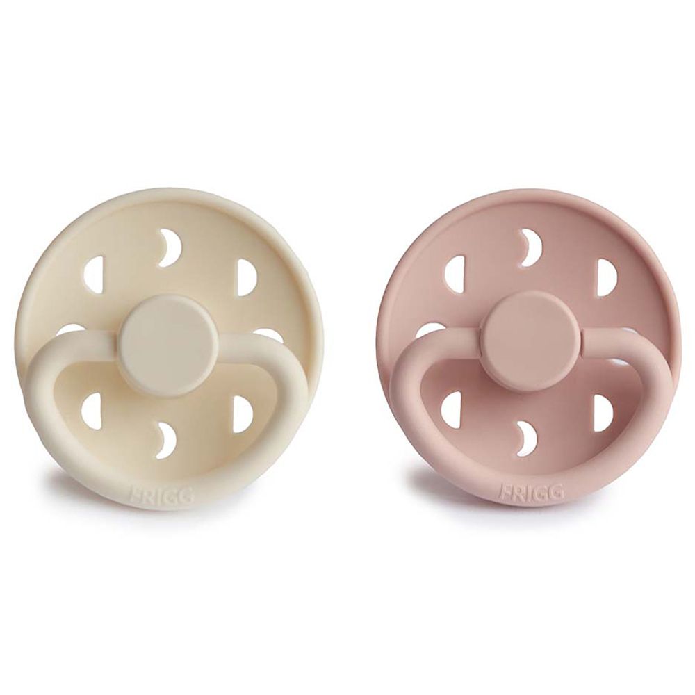 FRIGG - Moon Silicone Pacifier 0-6M 2-Pack S1 - Blush/Cream