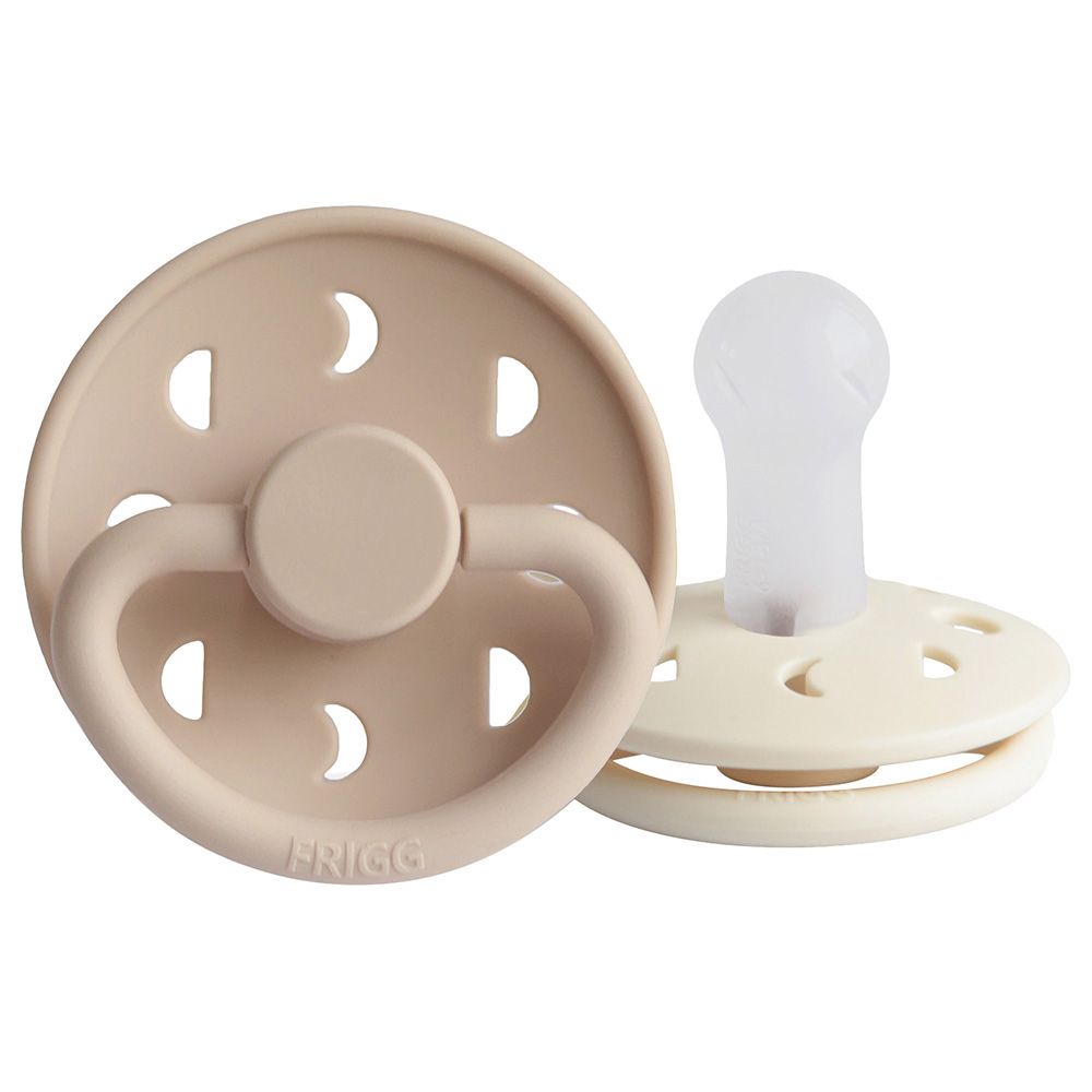 FRIGG - Moon Silicone Pacifier 6-18M 2-Pack S2 - Cream/Croissant