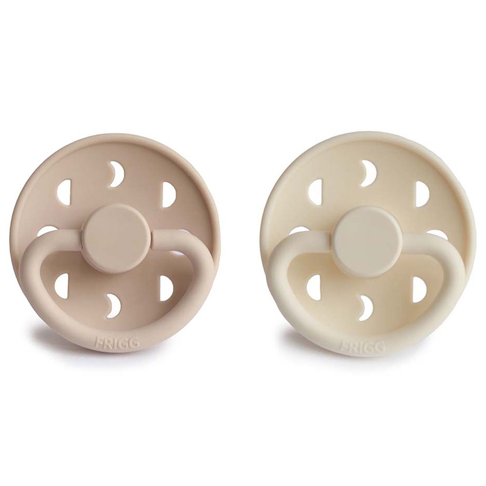 FRIGG - Moon Silicone Pacifier 6-18M 2-Pack S2 - Cream/Croissant