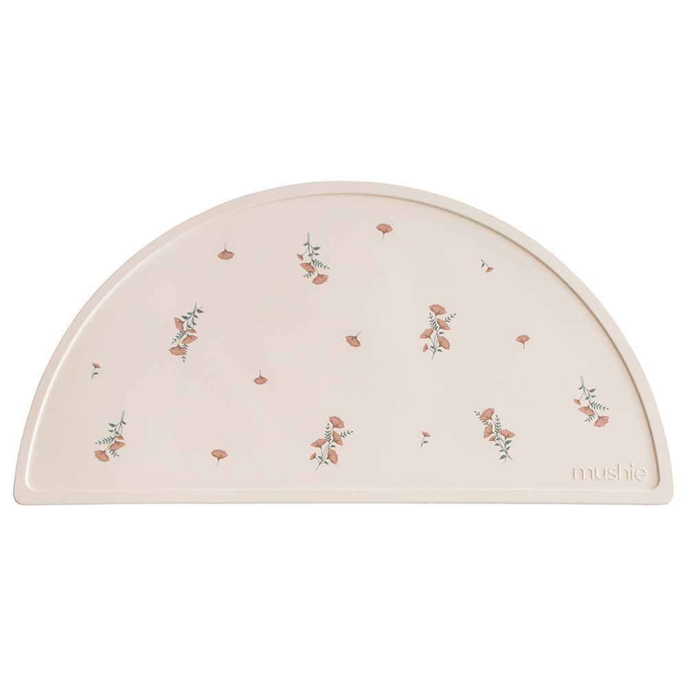 Mushie - Silicone Place Mat - Pink Flowers