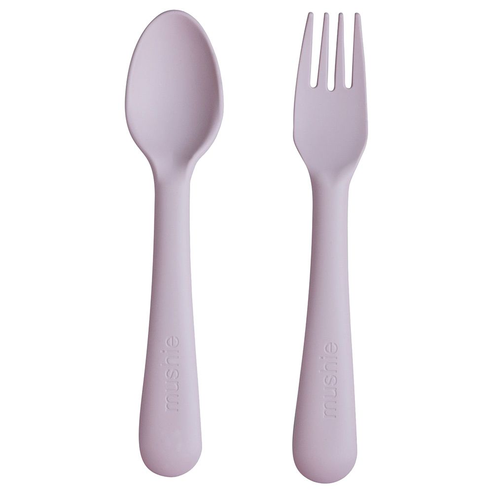 Mushie - Fork & Spoon - Soft Lilac