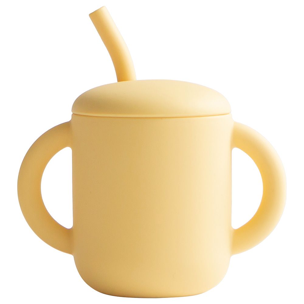 Mushie - Silicone Training Cup & Straw - Pale Daffodil