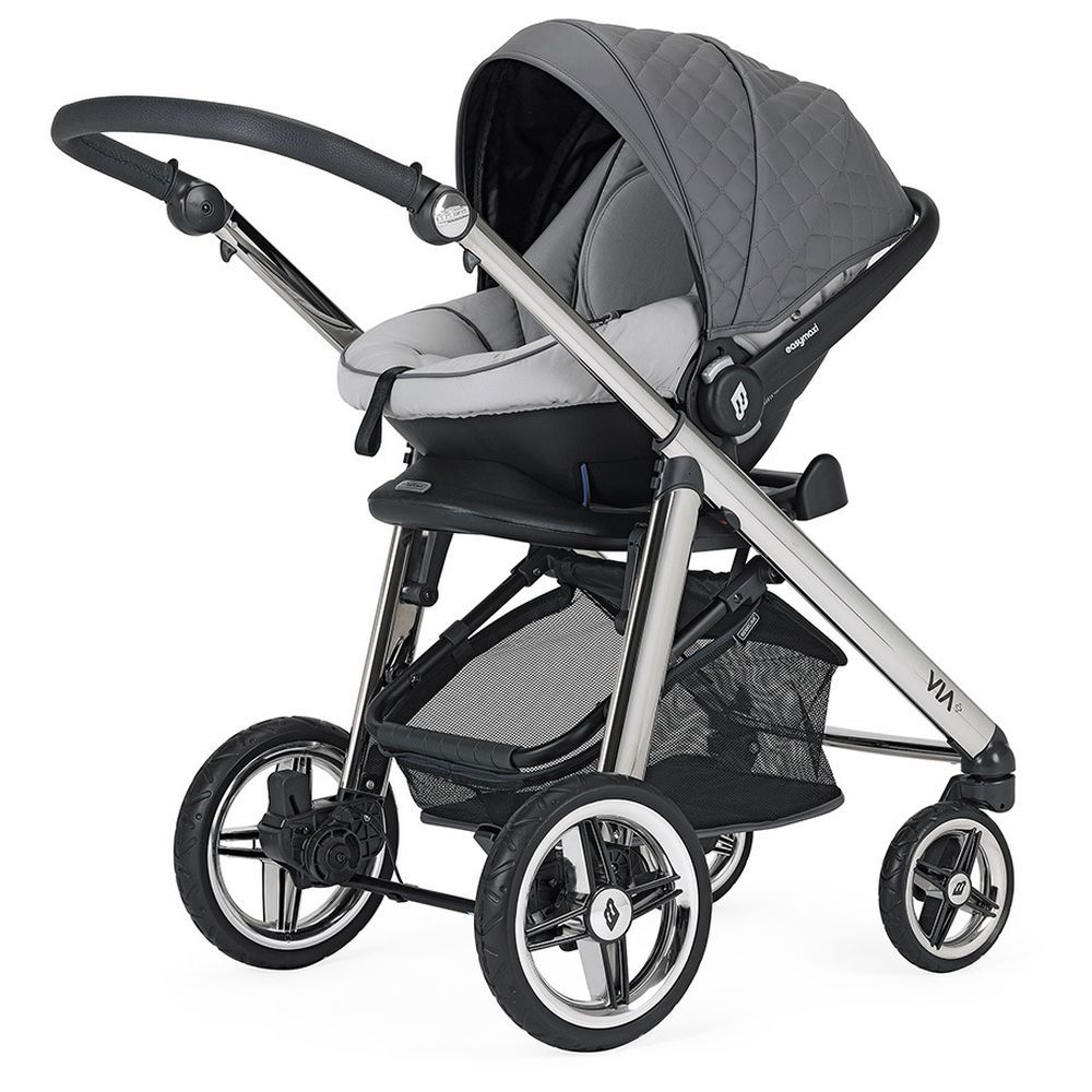 Bebecar - Pram Via w/ Bag & Car Seat - SP 033 - Dark Grey