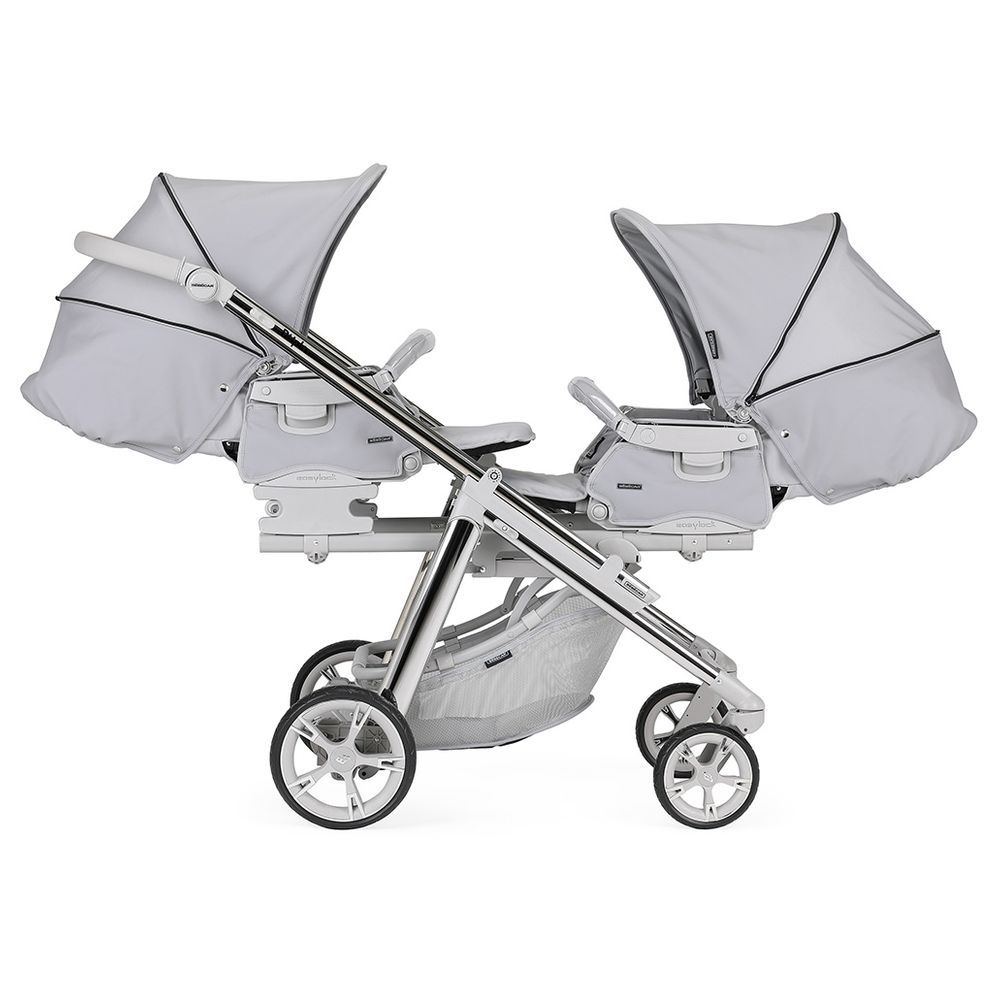 Bebecar - Push Dupla 2X w/ Bag & 2 Car Seats - KP051 - Light Grey