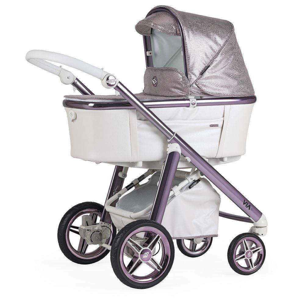 Bebecar - Pram Via & PP 280 - Pink - Snake