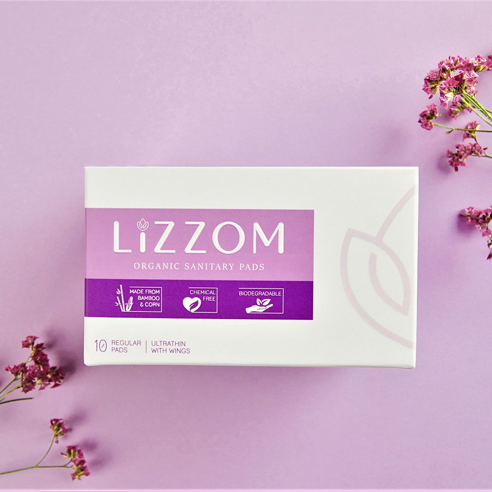 Lizzom - Organic Ultrathin With Wings 10 Regular Pads (Biodegradable)