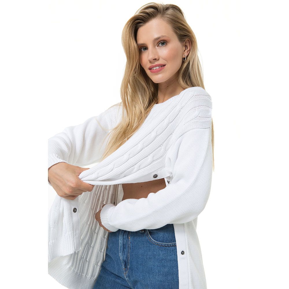 Accouchee - Cozy Strike White Pregnancy/Nursing Knitwear