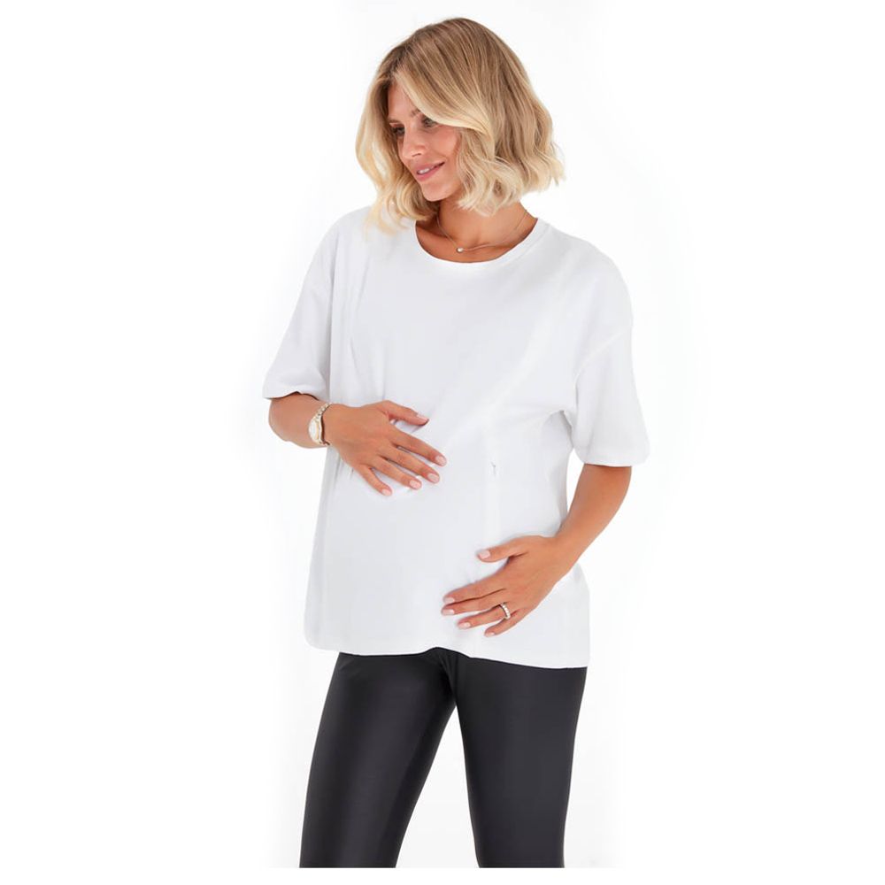 Accouchee - Anytime Anywhere Mom Friendly T-shirt - White