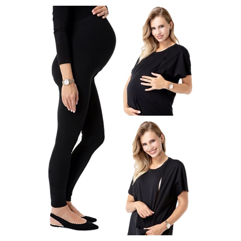 Accouchee - Duo 2 Pieces Maternity Set - Black