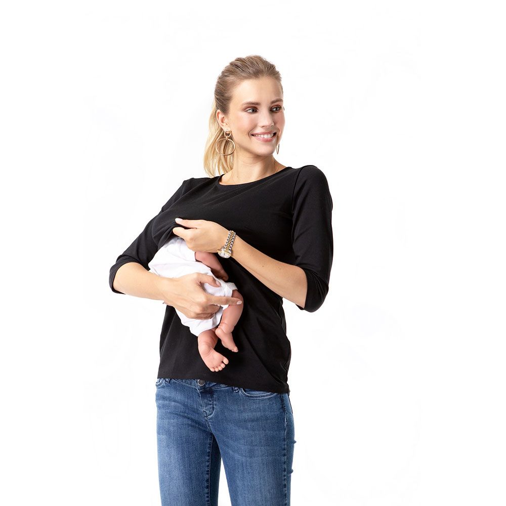 Accouchee - Super Soft Easy Top Cotton for Pregnancy - Black