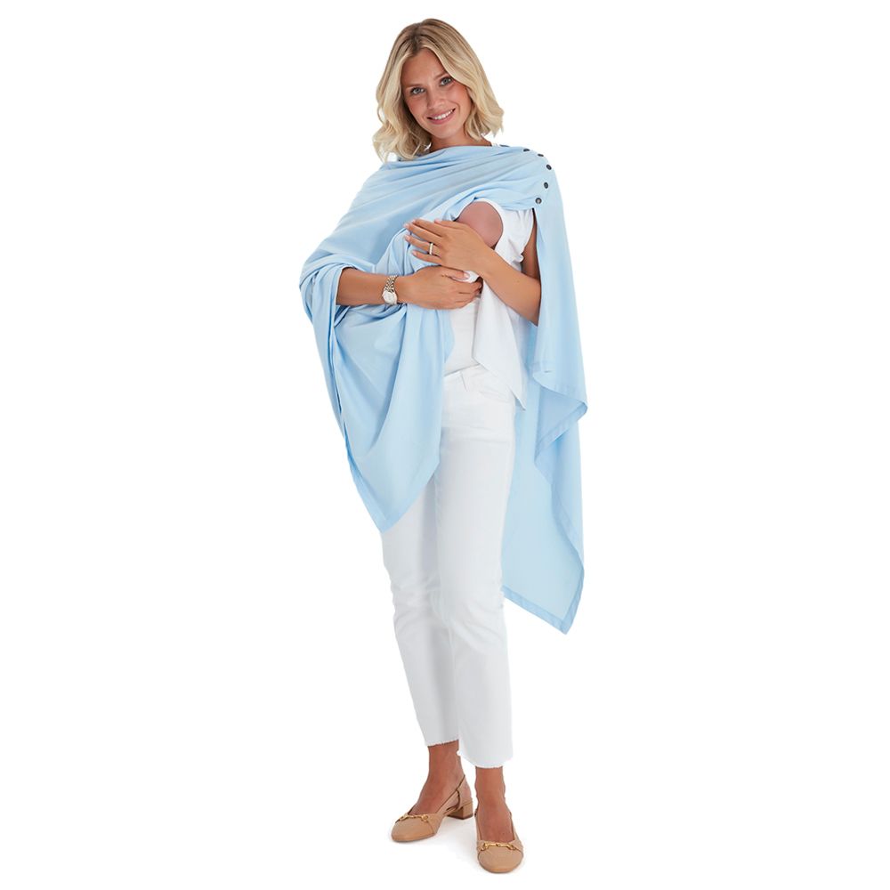 Accouchee - 4-In-1 Supreme Cotton Cape - Blue