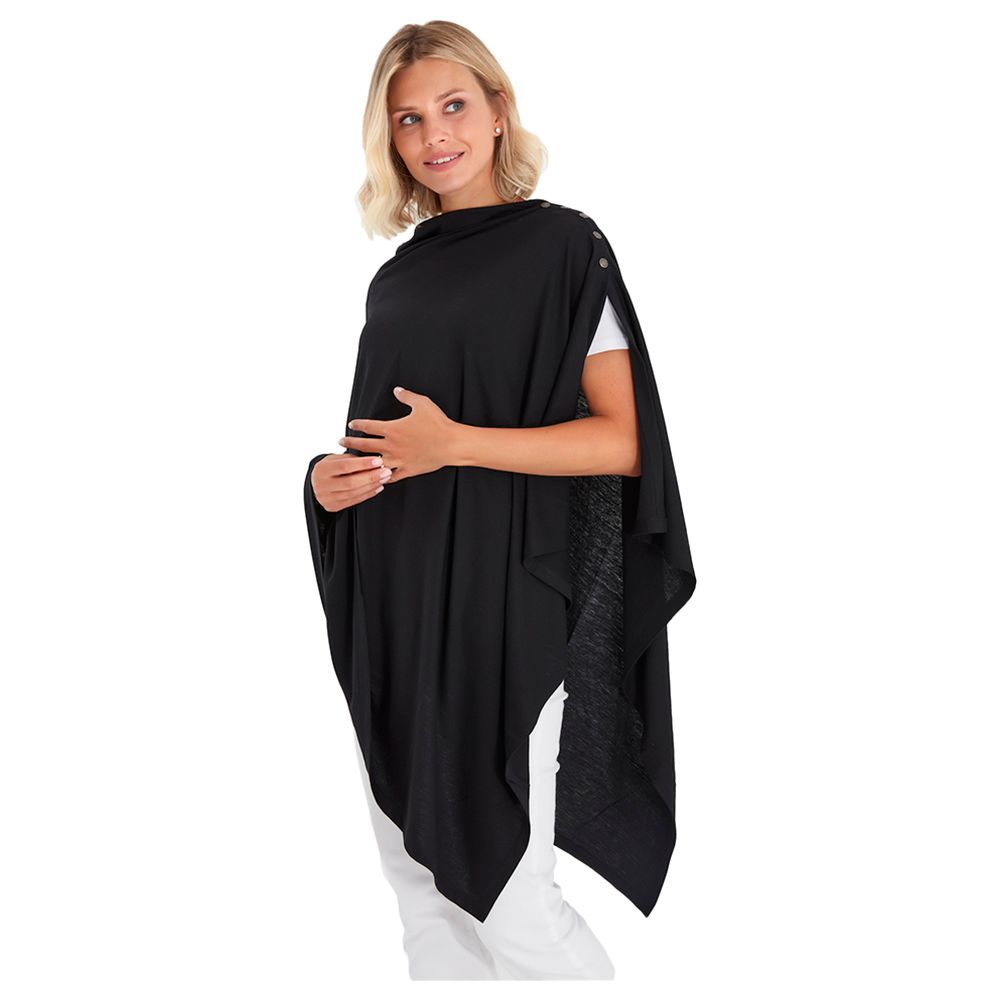 Accouchee - 4-In-1 Supreme Cotton Cape - Black