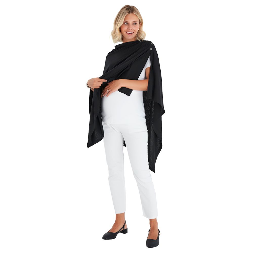 Accouchee - 4-In-1 Supreme Cotton Cape - Black